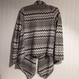 Zig zag print open cardigan